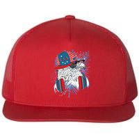 USA American Flag Fireworks Hip Hop Headphones Eagle Flatbill Hat