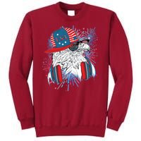 USA American Flag Fireworks Hip Hop Headphones Eagle Tall Sweatshirt