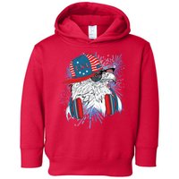 USA American Flag Fireworks Hip Hop Headphones Eagle Toddler Hoodie