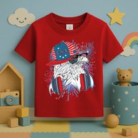 USA American Flag Fireworks Hip Hop Headphones Eagle Toddler T-Shirt