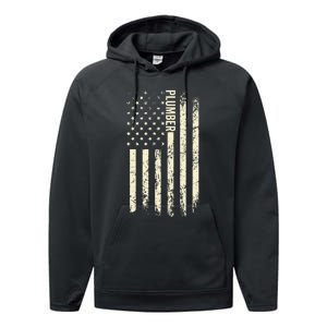 USA American Flag Plumber funny Plumbers Patriotic Performance Fleece Hoodie