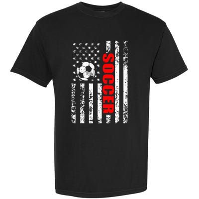 Us American Flag Soccer Patriotic Soccer Garment-Dyed Heavyweight T-Shirt