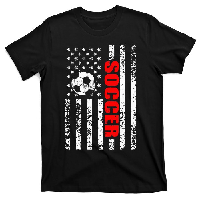 Us American Flag Soccer Patriotic Soccer T-Shirt