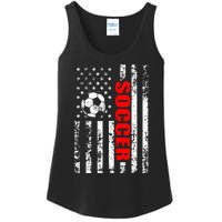 Us American Flag Soccer Patriotic Soccer Ladies Essential Tank