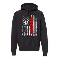 Us American Flag Soccer Patriotic Soccer Premium Hoodie