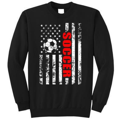 Us American Flag Soccer Patriotic Soccer Tall Sweatshirt