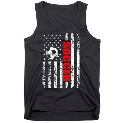 Us American Flag Soccer Patriotic Soccer Tank Top