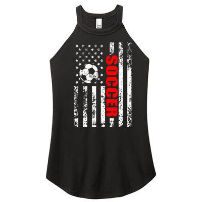 Us American Flag Soccer Patriotic Soccer Women's Perfect Tri Rocker Tank