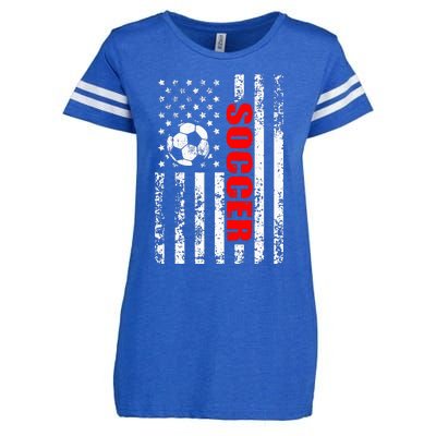 Us American Flag Soccer Patriotic Soccer Enza Ladies Jersey Football T-Shirt