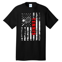 Us American Flag Tennis Patriotic Tall T-Shirt