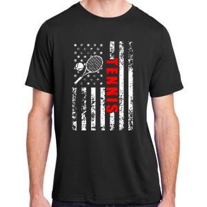 Us American Flag Tennis Patriotic Adult ChromaSoft Performance T-Shirt