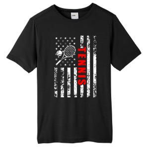 Us American Flag Tennis Patriotic Tall Fusion ChromaSoft Performance T-Shirt