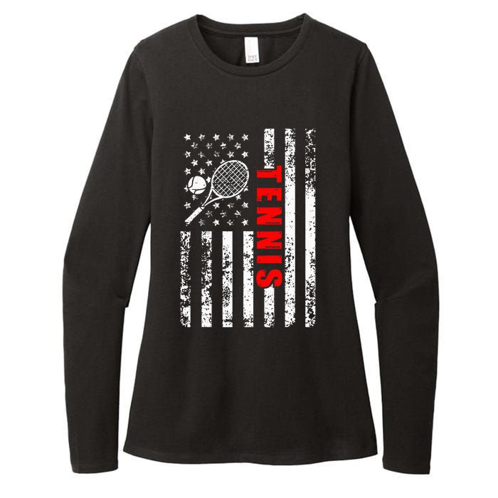 Us American Flag Tennis Patriotic Womens CVC Long Sleeve Shirt