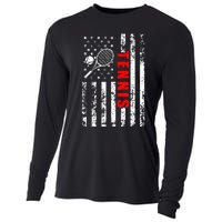 Us American Flag Tennis Patriotic Cooling Performance Long Sleeve Crew