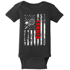 Us American Flag Tennis Patriotic Baby Bodysuit