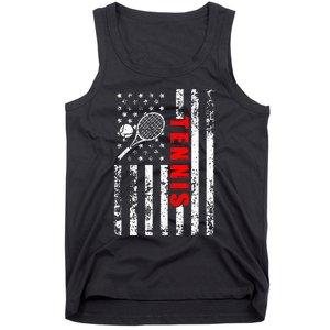 Us American Flag Tennis Patriotic Tank Top