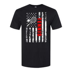 Us American Flag Tennis Patriotic Softstyle CVC T-Shirt