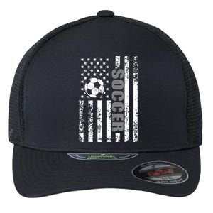 Us American Flag Soccer Patriotic Soccer Great Gift Flexfit Unipanel Trucker Cap