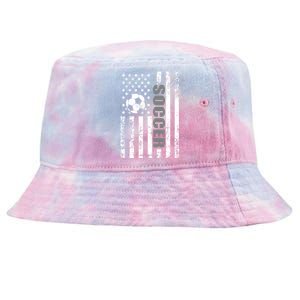 Us American Flag Soccer Patriotic Soccer Great Gift Tie-Dyed Bucket Hat