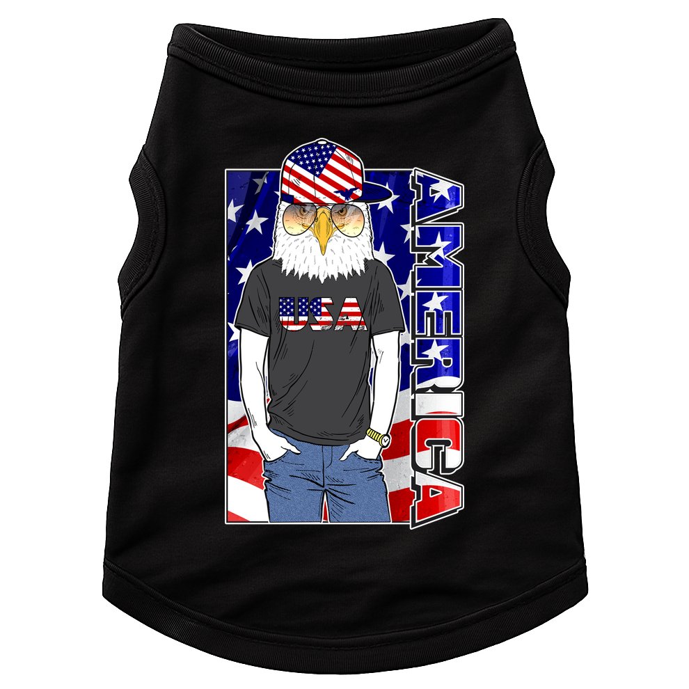 USA America Flag Hip Hop Eagle Doggie Tank
