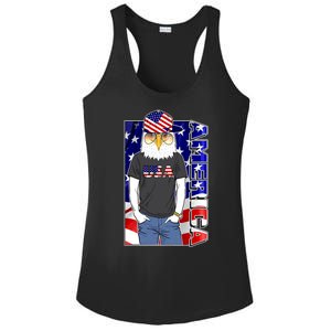 USA America Flag Hip Hop Eagle Ladies PosiCharge Competitor Racerback Tank