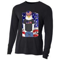 USA America Flag Hip Hop Eagle Cooling Performance Long Sleeve Crew