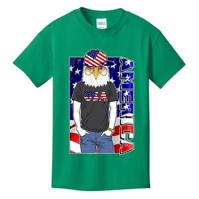 USA America Flag Hip Hop Eagle Kids T-Shirt