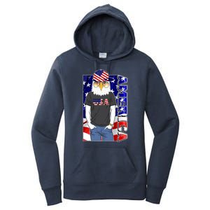 USA America Flag Hip Hop Eagle Women's Pullover Hoodie