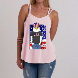 USA America Flag Hip Hop Eagle Women's Strappy Tank