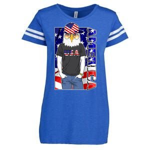 USA America Flag Hip Hop Eagle Enza Ladies Jersey Football T-Shirt