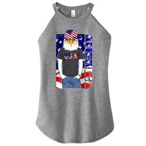 USA America Flag Hip Hop Eagle Women's Perfect Tri Rocker Tank