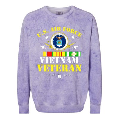 US Air Force Vietnam Veteran, USAF Veteran, USA Flag Gift Colorblast Crewneck Sweatshirt