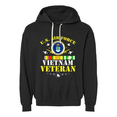 US Air Force Vietnam Veteran, USAF Veteran, USA Flag Gift Garment-Dyed Fleece Hoodie