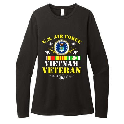 US Air Force Vietnam Veteran, USAF Veteran, USA Flag Gift Womens CVC Long Sleeve Shirt