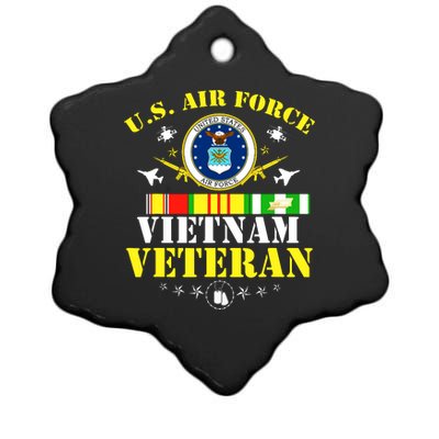 US Air Force Vietnam Veteran, USAF Veteran, USA Flag Gift Ceramic Star Ornament