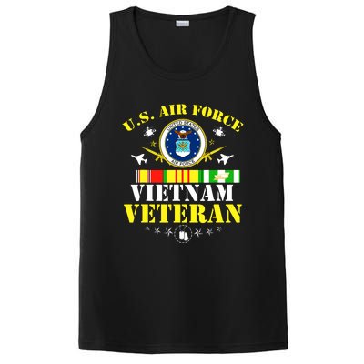 US Air Force Vietnam Veteran, USAF Veteran, USA Flag Gift PosiCharge Competitor Tank