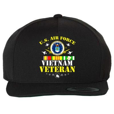 US Air Force Vietnam Veteran, USAF Veteran, USA Flag Gift Wool Snapback Cap