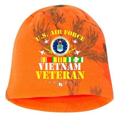 US Air Force Vietnam Veteran, USAF Veteran, USA Flag Gift Kati - Camo Knit Beanie