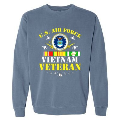 US Air Force Vietnam Veteran, USAF Veteran, USA Flag Gift Garment-Dyed Sweatshirt