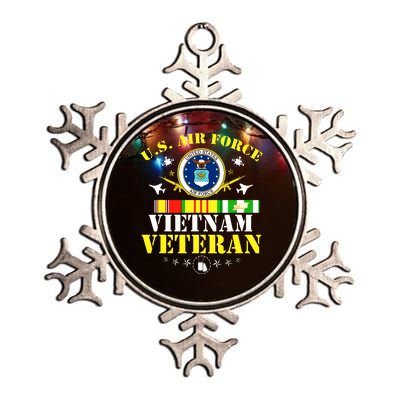 US Air Force Vietnam Veteran, USAF Veteran, USA Flag Gift Metallic Star Ornament