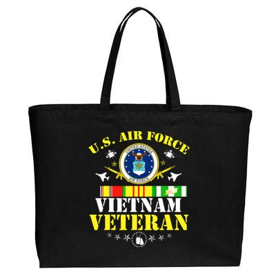 US Air Force Vietnam Veteran, USAF Veteran, USA Flag Gift Cotton Canvas Jumbo Tote