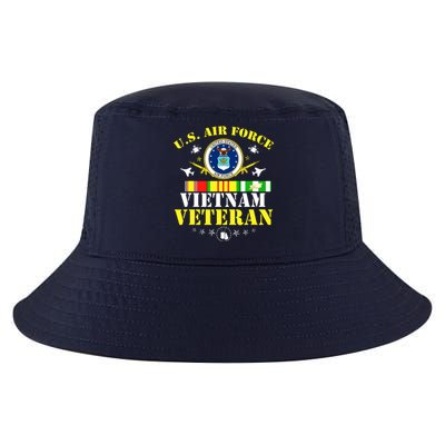 US Air Force Vietnam Veteran, USAF Veteran, USA Flag Gift Cool Comfort Performance Bucket Hat