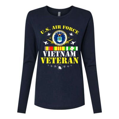 US Air Force Vietnam Veteran, USAF Veteran, USA Flag Gift Womens Cotton Relaxed Long Sleeve T-Shirt