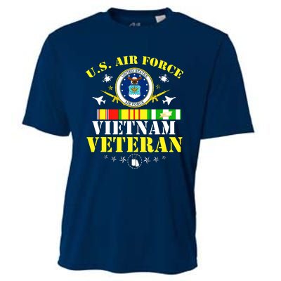 US Air Force Vietnam Veteran, USAF Veteran, USA Flag Gift Cooling Performance Crew T-Shirt