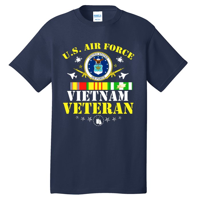 US Air Force Vietnam Veteran, USAF Veteran, USA Flag Gift Tall T-Shirt