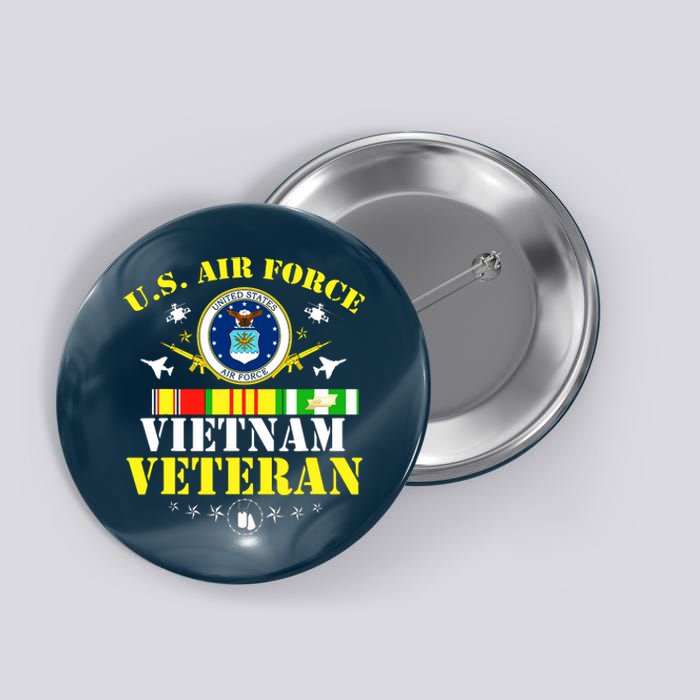 US Air Force Vietnam Veteran, USAF Veteran, USA Flag Gift Button