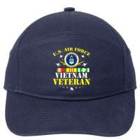 US Air Force Vietnam Veteran, USAF Veteran, USA Flag Gift 7-Panel Snapback Hat