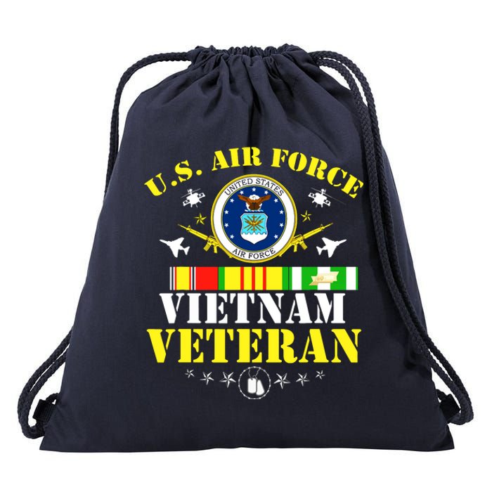 US Air Force Vietnam Veteran, USAF Veteran, USA Flag Gift Drawstring Bag