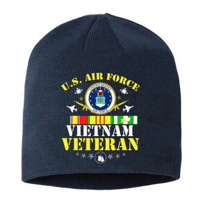 US Air Force Vietnam Veteran, USAF Veteran, USA Flag Gift Sustainable Beanie