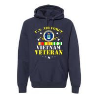 US Air Force Vietnam Veteran, USAF Veteran, USA Flag Gift Premium Hoodie